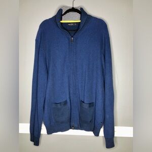 Nautica Men’s Knit Cardigan Sweater, Blue, XL